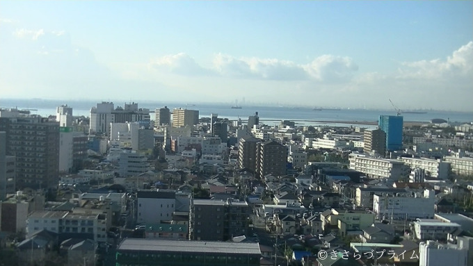 きみさらづタワーから見た昼間の市街地の景色